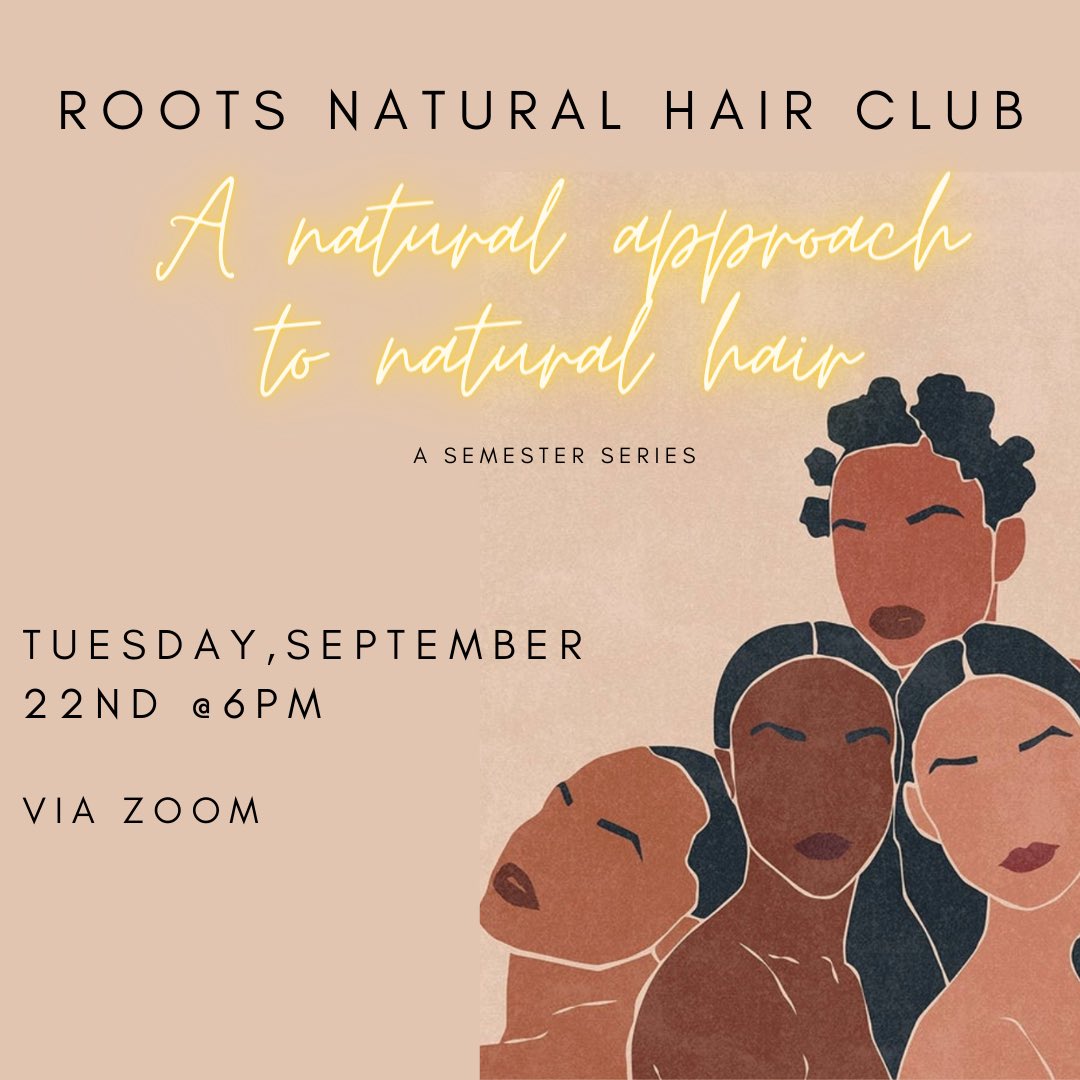 WE’RE BACK ROOTS FAMILY! ✨

Join us on Tuesday, September 22nd for our first general body meeting! We have so many great ideas on how you can reach your hair goals, virtually! 

Zoom link in our bio