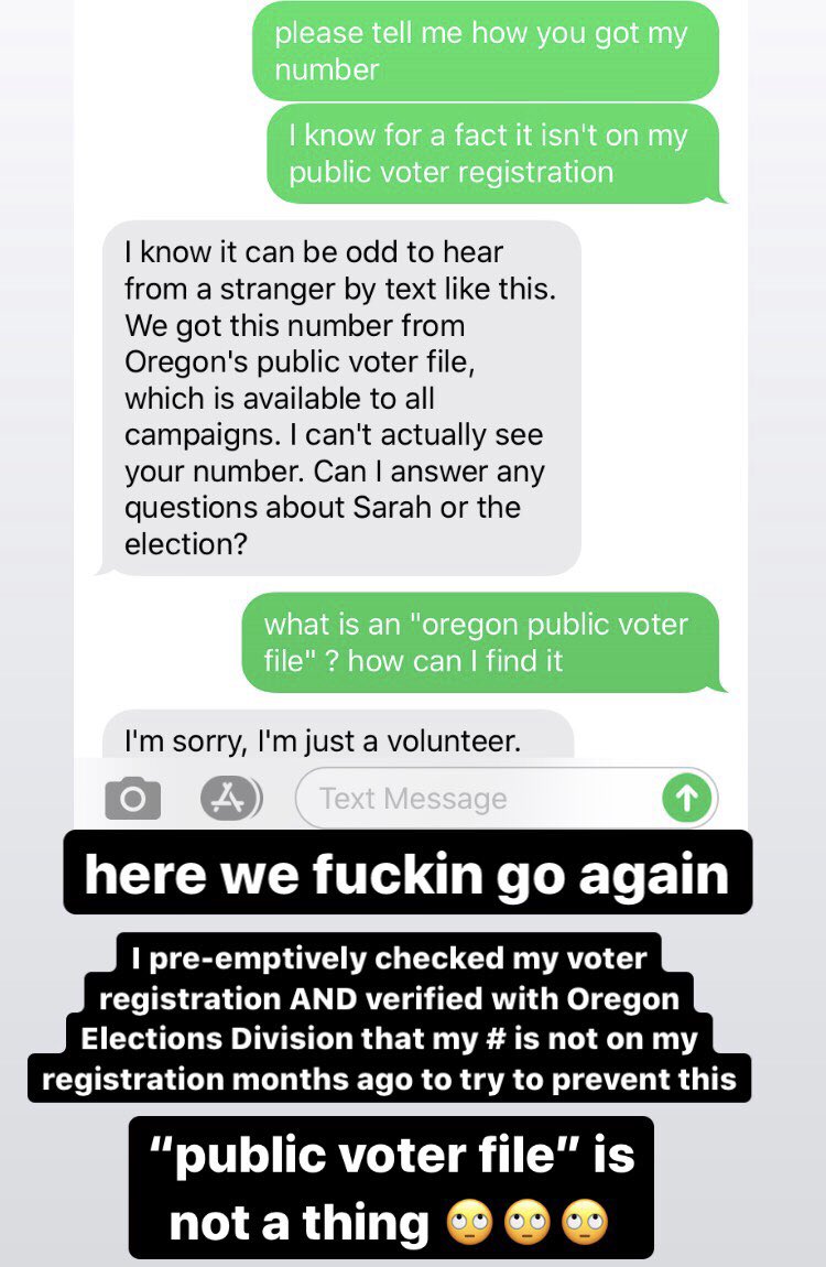 does anybody actually like getting unsolicited texts? <a href="/sarah2020/">Friends of Sarah for Portland</a>