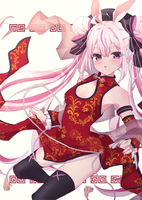 チャイナドレス兎鞠まり #まりあーと 