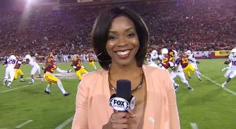 Digging Kristina Pink sideline reporter on Thursday Night Football. 