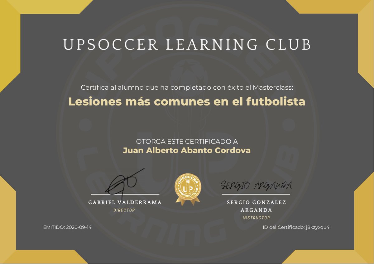 Muchas Gracias!!!
"Lesiones mas comunes en el futbol"
💻<a href="/upsoccerlc/">Upsoccer Learning Club</a>
