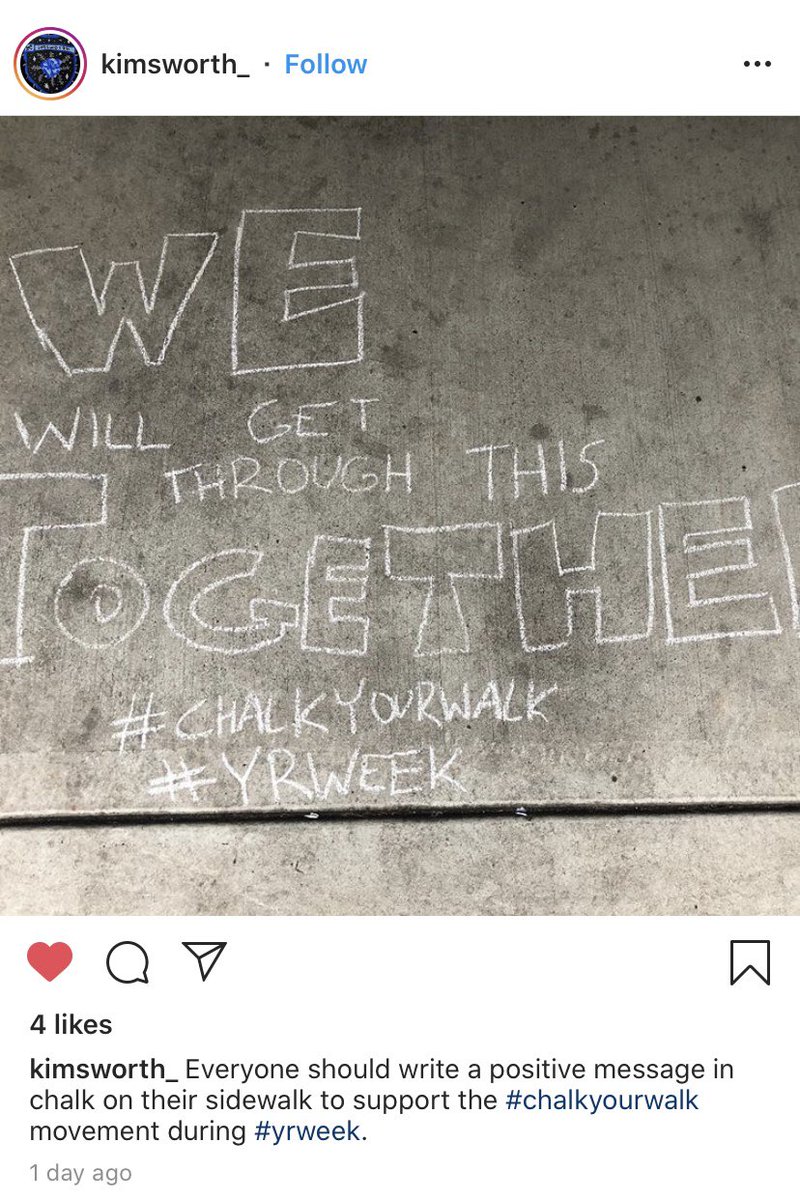 dillon_vhhs's tweet photo. More amazing #ChalkYourWalkForMentalWellness drawings! I continue to be amazed by our Cougar family’s outpouring of positive messages to help others! Keep it up! 💛 @jessDeVita @WMLedu #YRWeek #PreventionAndWellness #MentalHealthMatters https://t.co/BVZThlOqGE