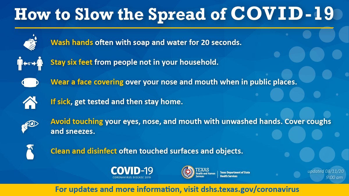 Help Us Slow the Spread of COVID-19 
@TexasDSHS #HealthyTexas #HealthySEISD