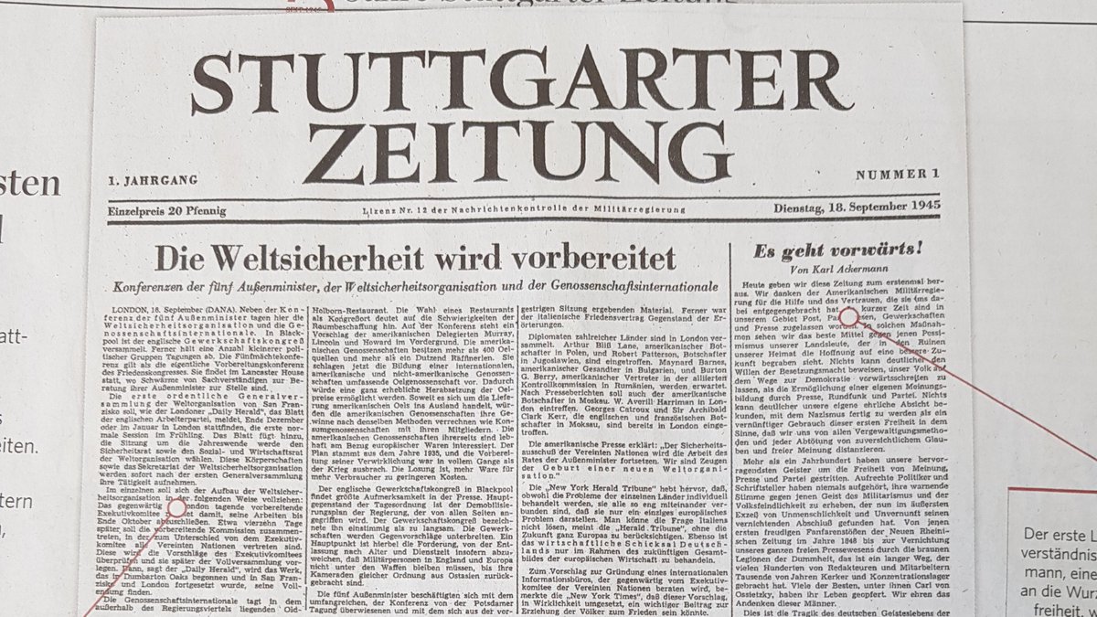 Anne Guhlich (@anneguhlich) on Twitter photo „Freiheit, Gerechtigkeit, Menschlichkeit, Duldsamkeit, Selbstachtung und Achtung vor dem Mitmenschen, Ehrfurcht vor Gott und dem Leben sollen uns keine bespöttelten Phrasen sein“, schreibt Zeitungsgründer Eberle in der ersten <a href="/StZ_NEWS/">Stuttgarter Zeitung</a>. Heute feiern wir ihren 75. Jahrestag 🧡 „Freiheit, Gerechtigkeit, Menschlichkeit, Duldsamkeit, Selbstachtung und Achtung vor dem Mitmenschen, Ehrfurcht vor Gott und dem Leben sollen uns keine bespöttelten Phrasen sein“, schreibt Zeitungsgründer Eberle in der ersten <a href="/StZ_NEWS/">Stuttgarter Zeitung</a>. Heute feiern wir ihren 75. Jahrestag 🧡