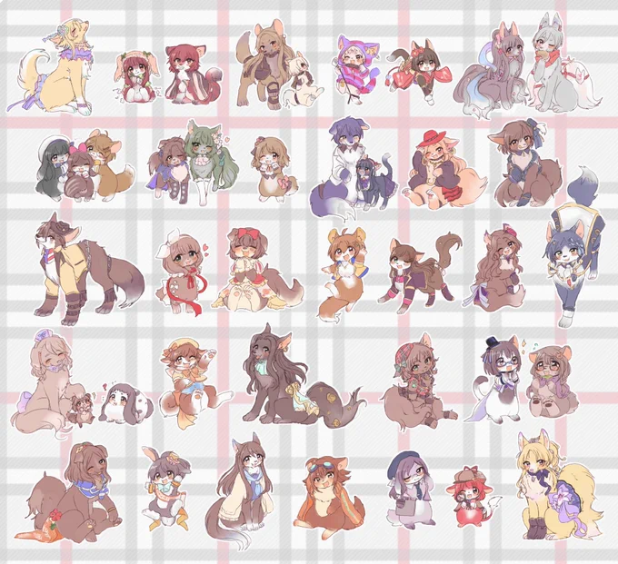 アニバは間に合わんかったけど、一回描いてみたかったやつ…!
シンデレラガールズ全員擬獣化しました☺️ 
