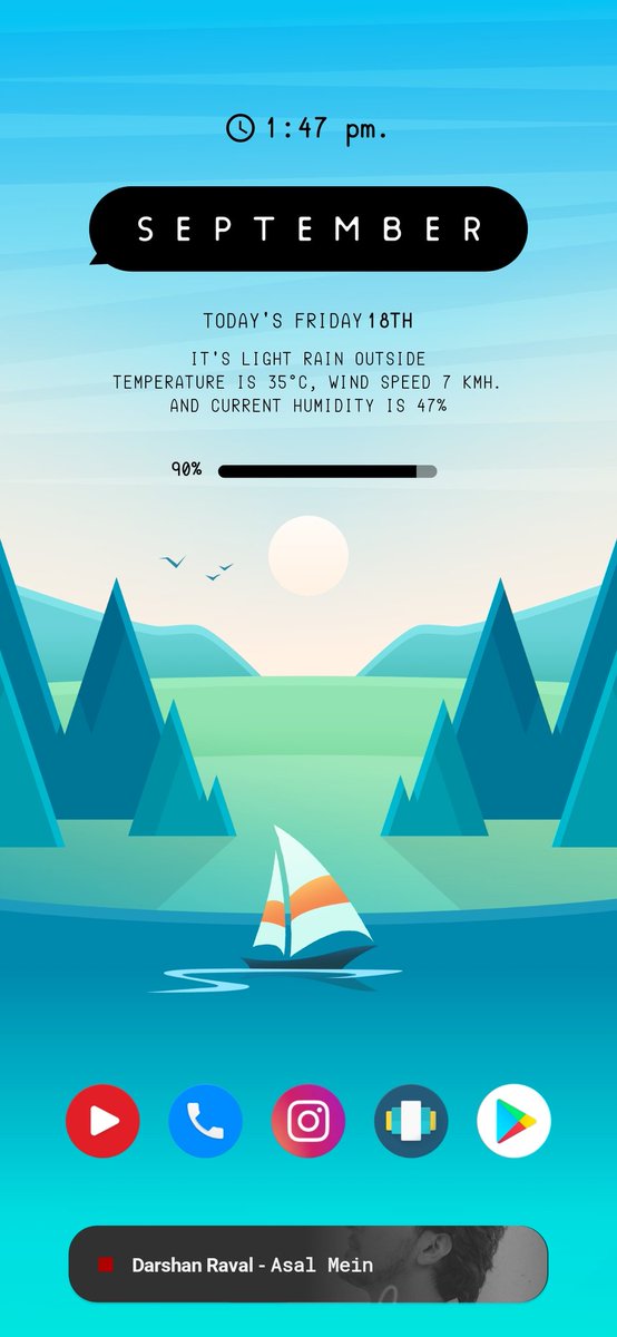 Ketan_Singh7's tweet photo. #BASep34 @EzTech231 @howtomen @AndroidSetupstv @sam_beckman
Simple one page setup
I called this - About Boat
Nova launcher 9x6
Wallpaper - @BackdropsApp
Kwgt Widget - Spiffy and velvet for Kwgt
Icon pack - Oxypie https://t.co/dthKycA7tw