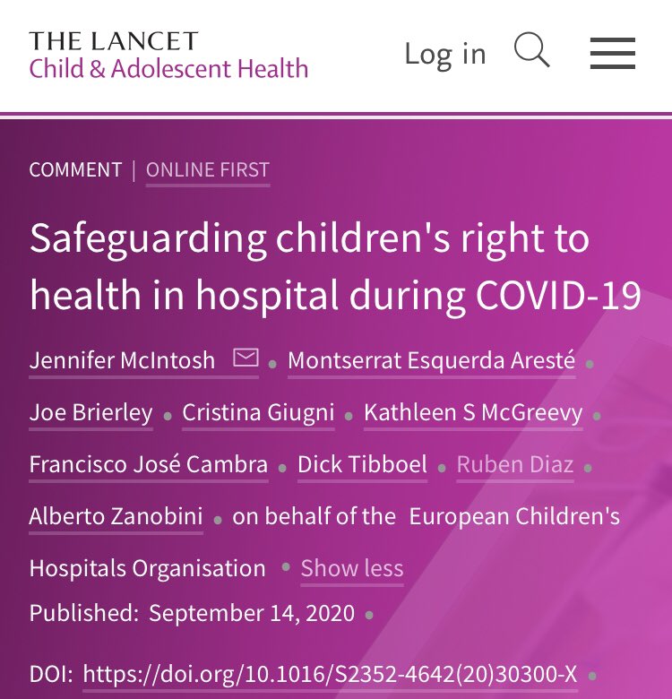Niños y #COVID19
Pocos niños enferman, pero el aislamiento social, cierre de escuelas, atención médica retrasada, aumento del estrés familiar o la pérdida de las estructuras de protección afectan la salud infantil. 
<a href="/SJDbarcelona_es/">Hospital Sant Joan de Déu Barcelona ES</a> <a href="/ECHOhospitals/">ECHO Hospitals</a> 
👇🏼👇🏼👇🏼
thelancet.com/journals/lanch…