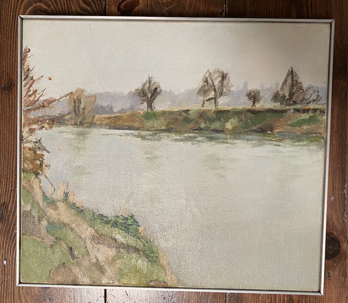 She gave me this painting of The River Severn which my father did in his early twenties. And she’s going to try and work out who this young lady who hangs in my kitchen is - I’ve always wondered