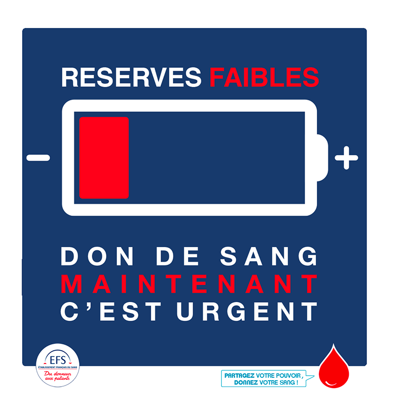 [🔴Urgence Don de Sang] «Si la situation ne s’améliore pas (..) il sera difficile de prendre en charge correctement les patients» explique F.Toujas président de l’EFS qui appelle au don de sang. 
Trouvez votre collecte : efs.link/lieux ou un rdv : efs.link/rdv