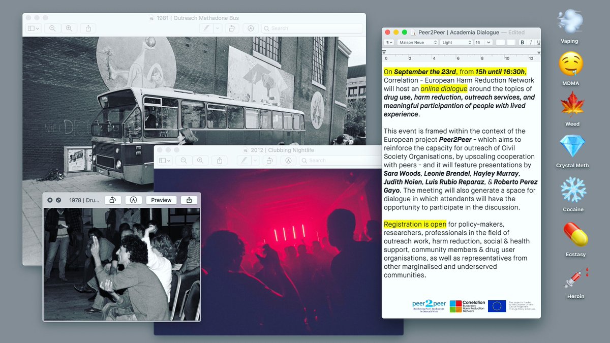 CorrelationNet's tweet image. Did you already sign up for the Online Dialogue we are organising for next week, 23rd of September, at 15h?    buff.ly/32FY0V4 #peer2peer #harmreduction #peerinvolvement #MAINline #MDHG #Jellinek
