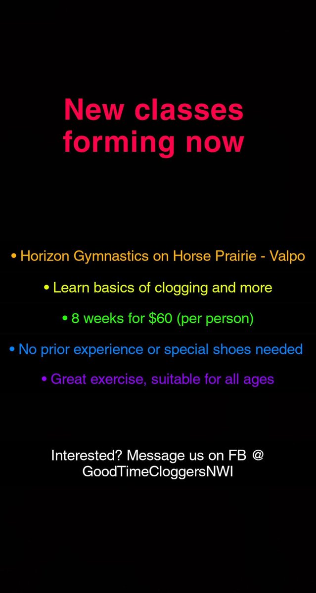 GoodTimeClog's tweet photo. New classes starting in October. Tues @ 7:45. We hope you'll join us https://t.co/mbaP7v37Cd