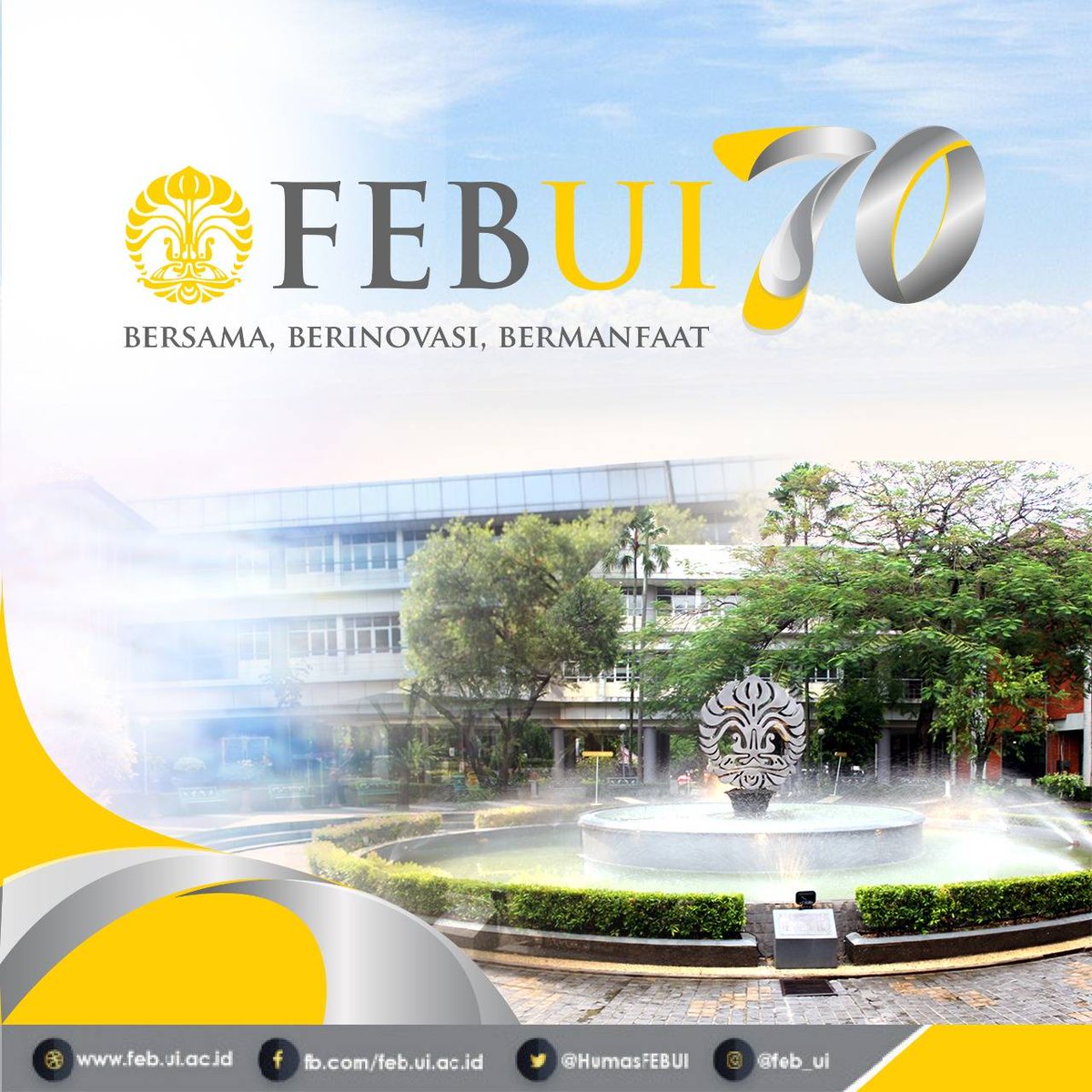 DIRGAHAYU FEB UI KE-70

Selamat Dies Natalis FEB UI ke-70. Bersama, Berinovasi, Bermanfaat.

Line OA: @opkfebui
Instagram: @opkfebui
Twitter: <a href="/OPKFEBUI/">OPK FEB UI 2022</a>

OPK FEB UI 2020
#MerangkaiLangkahMenujuEksplorasi
