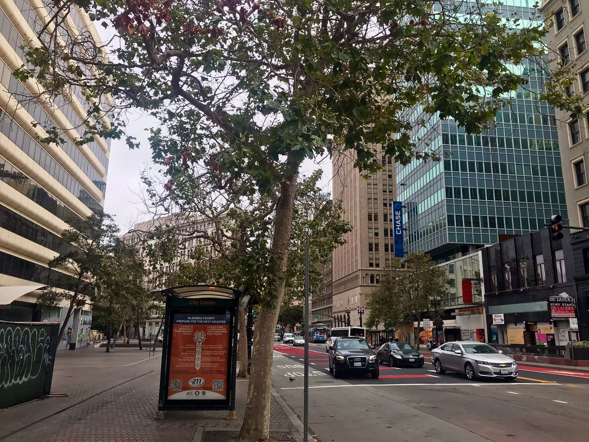 Looking northbound on Broadway from the west side of 13th Street on Thursday, September 13, 2020 in Oakland, California