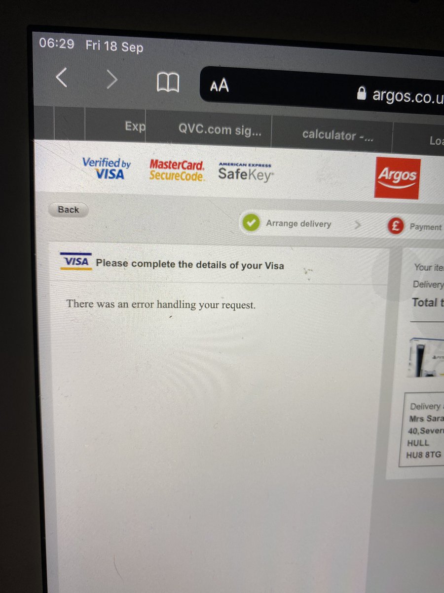 satchysarah's tweet photo. @Argos_Online what you playing at? £450 down and no order confirmation 😡 https://t.co/7vrLppn97z