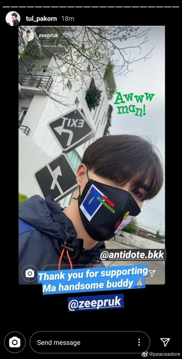 7. He is always supportive to his friends, like the Youtube channel and snack stand of his university friends, projects of other DMD boys, BG series of his CP partner, and personal brands of other actors.  #ZeePruk  #ZunShine