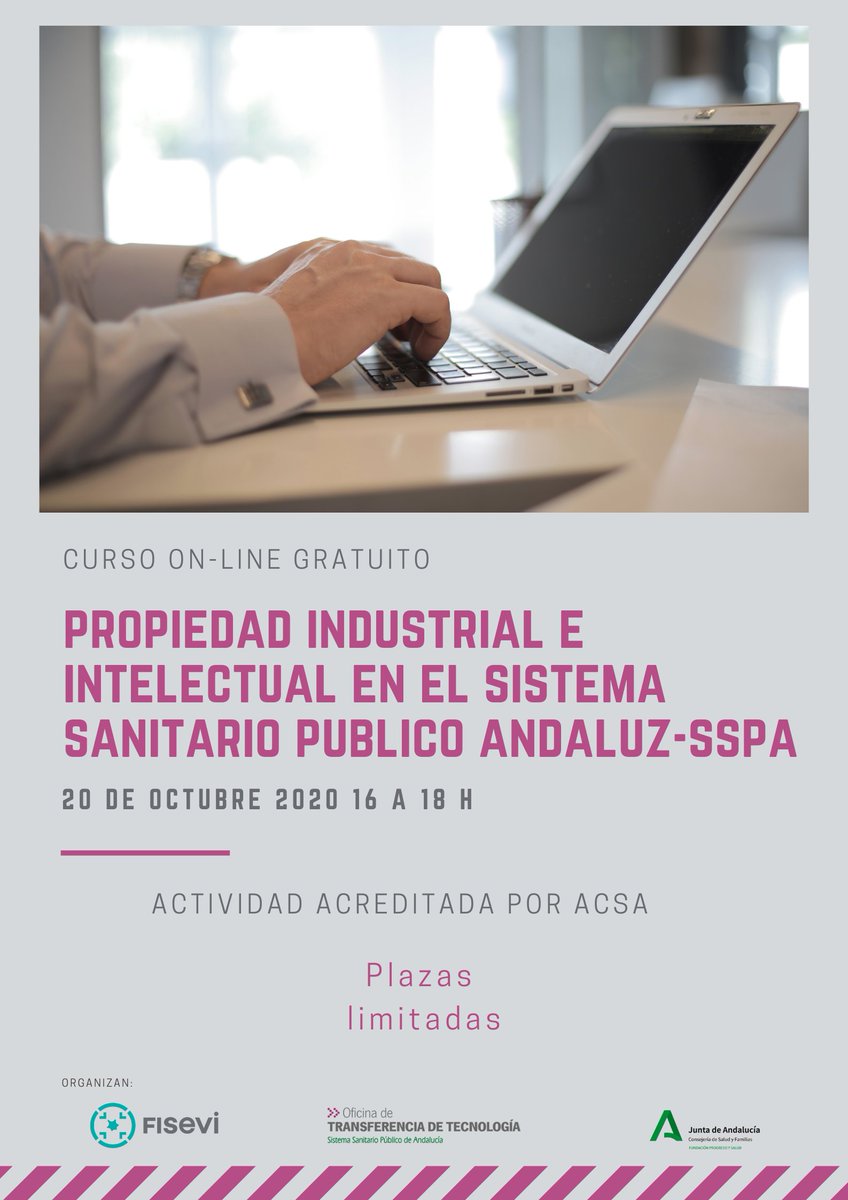 ott_fisevi's tweet photo. 📢¿Eres investigador del #SSPA? ¿Quieres conocer los procedimientos de #protección de resultados? Apúntate al curso on-line gratuito organizado por la #OTTSSPA 💻
📑Inscripciones: https://t.co/yEvyBNlF5R
Toda la información👇 https://t.co/BZTjEUAPfI