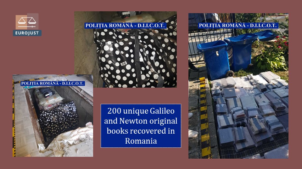 #JusticeDone: Romanian🇷🇴&Italian 🇮🇹 law enforcement & judicial authorities, supported by @Europol & #Eurojust recovered 200 unique Galileo & Newton original books which were stolen by the members of #OCG specializing in highly sophisticated thefts. More: bit.ly/3mtRnNE