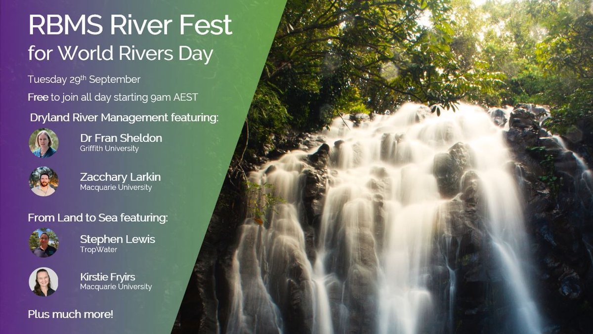 RBMSAU's tweet photo. This World Rivers Day the RBMS invites you to join us for a one-day free virtual River Fest to celebrate the 'Waterways in Our Communities' on Tuesday 29 September.
Register through the following link: https://t.co/Fdiqnin0Xb
#RiverFest2020 #RBMSRiverFest #WorldRiversDay https://t.co/NeeUMh7HeP