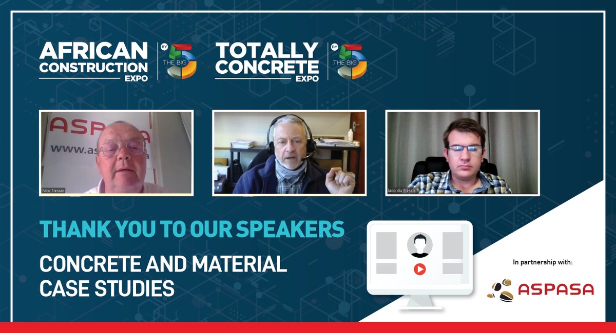 Big5SouthAfrica's tweet photo. We would like to thank #ASPASA and our speakers for hosting our final #digitalk yesterday! We would also like to thank all those who attended, all the recordings and presentations from the past week will be made available soon, watch this space #AfricanConstructionExpo https://t.co/02docqiCha