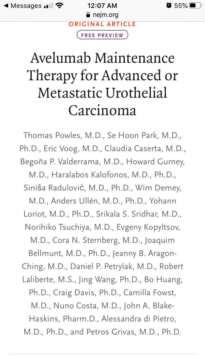 Petros Grivas (@pgrivasmdphd) on Twitter photo Really ecstatic to see dramatic OS benefit in JavelinBladder100 trial! Watch #ESMO20 <a href="/myESMO/">ESMO - Eur. Oncology</a> for subset analysis, biomarkers & PRO data! Awesome to work with the stellar leader <a href="/tompowles1/">Tom Powles</a> <a href="/OncoBellmunt/">joaquim bellmunt</a> <a href="/kalasri3/">KSridhar</a> et al. Med School mentor is coauthor <a href="/KalofonosH/">Haralabos Kalofonos</a> <a href="/BladderCancerUS/">Bladder Cancer Advocacy Network</a> Really ecstatic to see dramatic OS benefit in JavelinBladder100 trial! Watch #ESMO20 <a href="/myESMO/">ESMO - Eur. Oncology</a> for subset analysis, biomarkers & PRO data! Awesome to work with the stellar leader <a href="/tompowles1/">Tom Powles</a> <a href="/OncoBellmunt/">joaquim bellmunt</a> <a href="/kalasri3/">KSridhar</a> et al. Med School mentor is coauthor <a href="/KalofonosH/">Haralabos Kalofonos</a> <a href="/BladderCancerUS/">Bladder Cancer Advocacy Network</a>