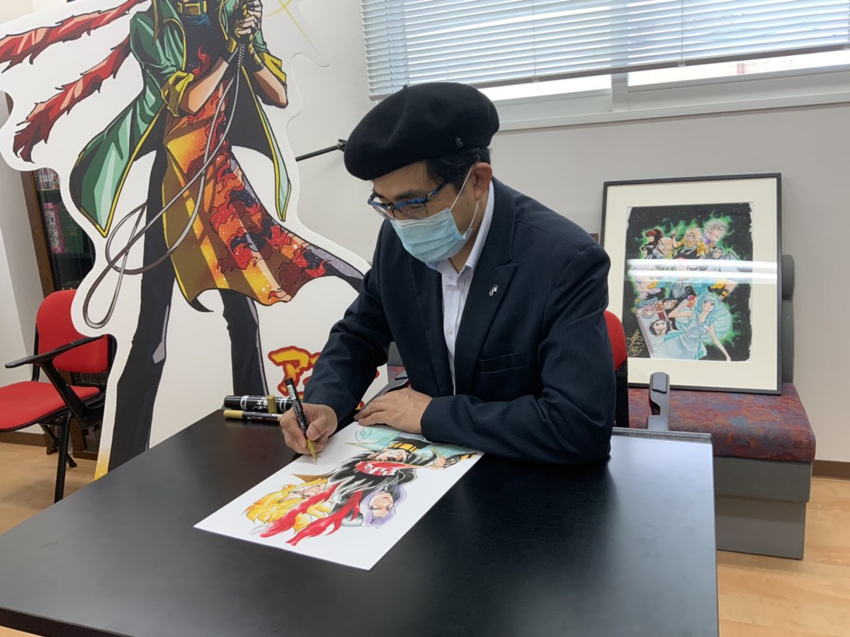 兄沢命斗ボット アニメ店長原画展で受注していた ミストグラフ がまもなく完成 10月上旬にお届け予定なので ご注文されたお客様はもう少々お待ちください 島本和彦先生の直筆サイン中のご様子を激写 兄沢命斗ボット アニメ店長原画展で受注していた ミストグラフ がまもなく完成 10月上旬にお届け予定なので ご注文されたお客様はもう少々お待ちください 島本和彦先生の直筆サイン中のご様子を激写
