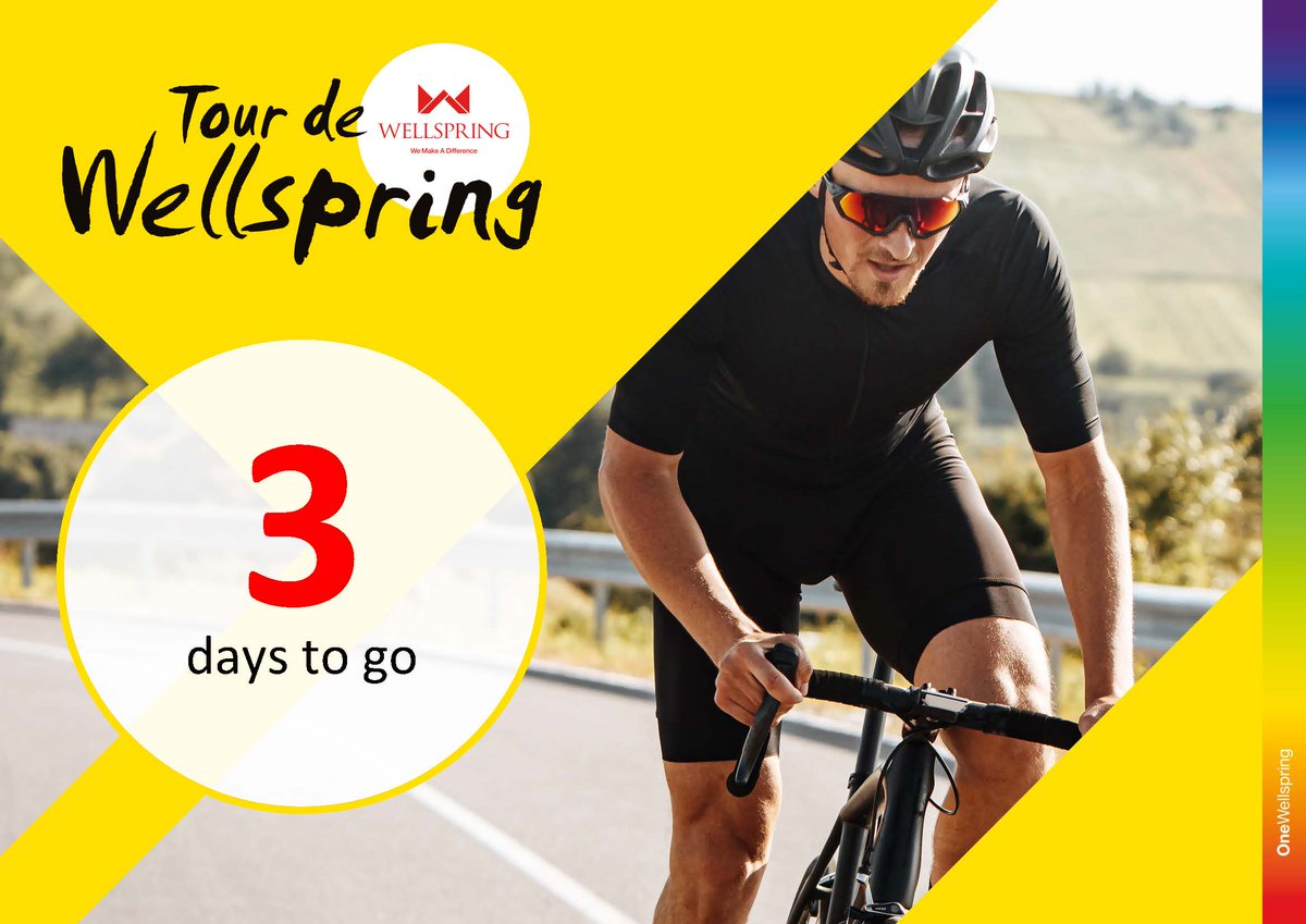 WellspringAT's tweet image. Only 3 days left to go!

#TourDeWellspring #RunWalkorCycle #Wellbeing #Countdown #OneWellspring