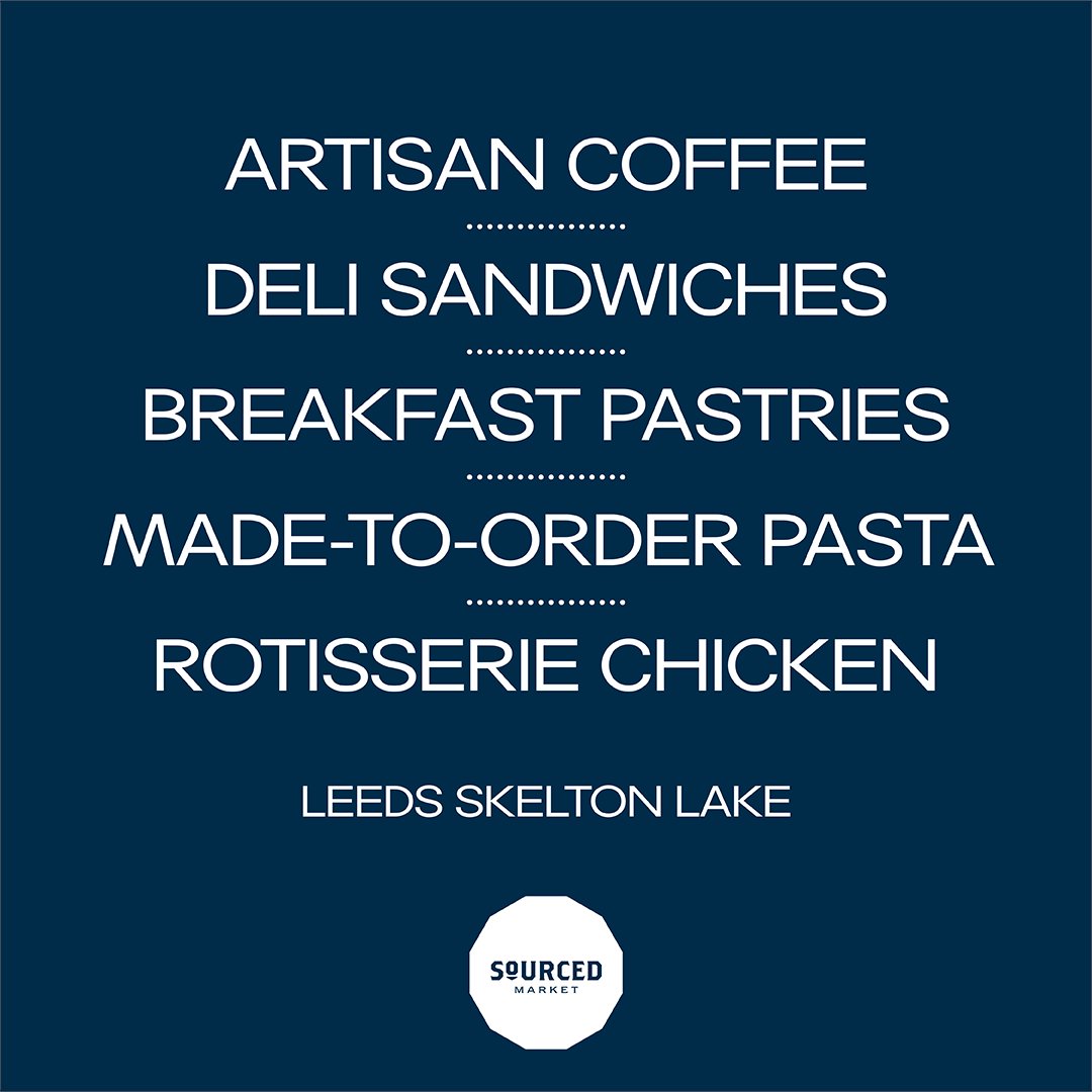 We're serving up our artisan coffee, deli sandwiches &amp; breakfast pastries &amp; much more across both our @stpancrasinternational #leedsskeltonlake NEW opening. At Leeds we also have delicious Yorkshire rotisserie chicken. 
#sourcedmarket #thoughtforfood #stpancras #leedskeltonlake