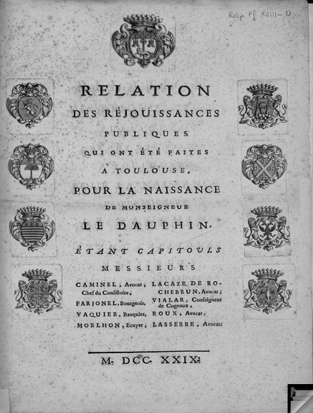 DebrayEve's tweet photo. Aujourd'hui, pour #LesArmoiriesduvendredi, une gravure sur cuivre des #armoiries de #Toulouse, ainsi que des huit #capitouls cités en page de titre.
Ouvrage à retrouver sur #Tolosana : https://t.co/WREDdEsSe7
#BibNum #TEAMPAT https://t.co/XXccdR3KBD