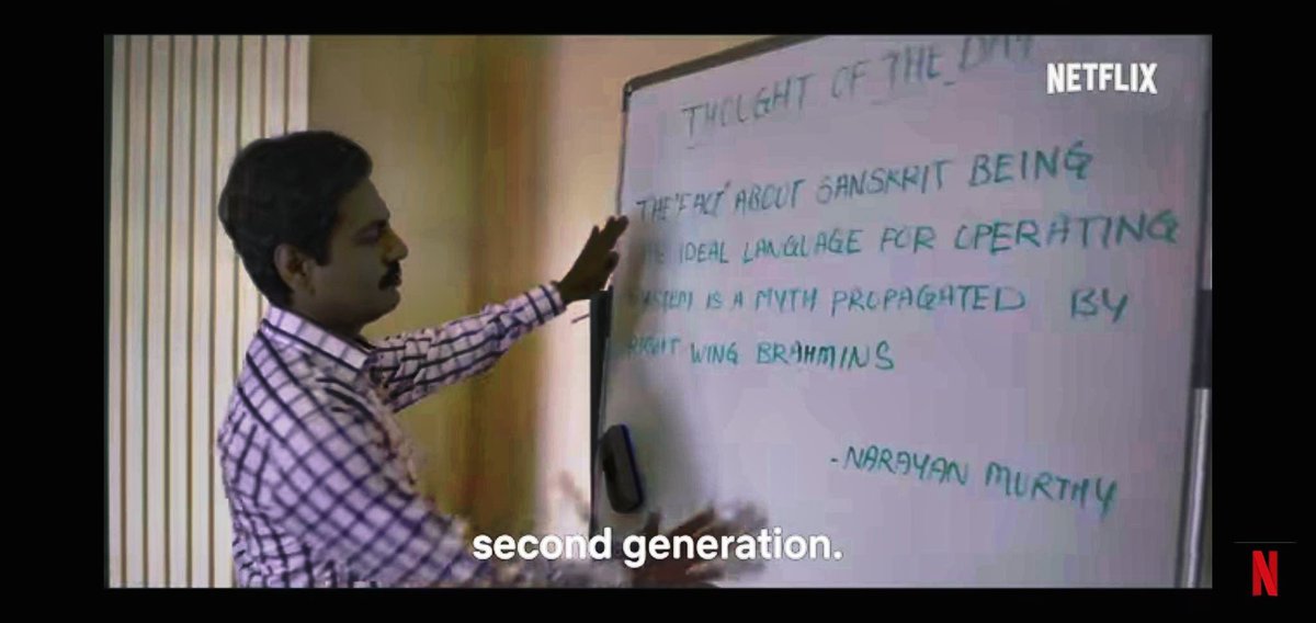 Are we surprised that there is Anti Brahmin propaganda and hate in the netflixindia movie trailer. It is attributed to @infosys founder Narayan Murthy maliciously! Shameful. @IAmSudhirMishra what is the reason for this? https://t.co/ntHHAysqLw