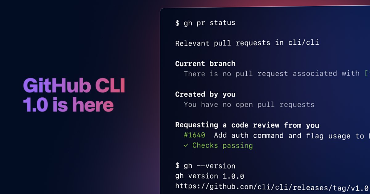 Getw1th's tweet image. @GitHub CLI 1.0 is now available!! 💣💣@HackerNews by @ampinsk #github #ProgrammerNews 
bit.ly/3hGKS6s