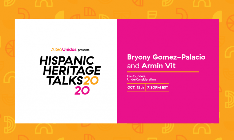 AIGA_Dallas's tweet photo. @AIGAUnidos is ending this #hispanicheritagemonth with the powerhouse founders behind UnderConsideration. Join us for our last #UnidosHHT of 2020 with @ArminVit & @bryonygp. It's free to attend! #HispanicTalks #Unidos4AIGA #LatinxCreative https://t.co/xb2efG0t7B https://t.co/ioZ0pg45tD