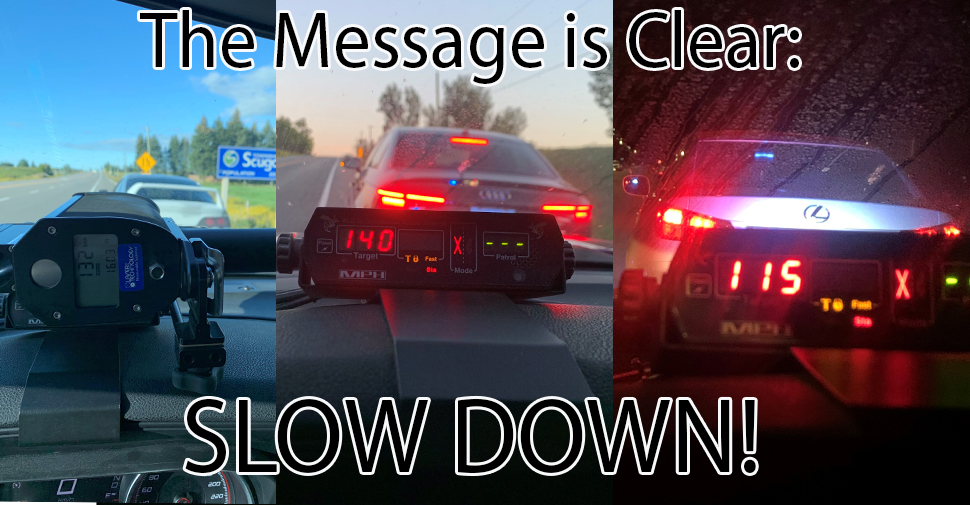 DRPS's tweet photo. A traffic officer nabbed a “hat trick” of stunt drivers yesterday: 24 yo was clocked in Scugog travelling 132 km/h in an 80 zone; a 40 yo at 140 in an 80 zone in Uxbridge; and a 19 yo in Whitby going 115 in a 60 zone.

Stunt Driving is a serious charge with serious consequences. https://t.co/7dOXUSPcI4