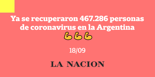 LANACION's tweet photo. Ya se recuperaron 467.286 personas de coronavirus en la Argentina al 18/09 💪💪💪 https://t.co/bTw0UgQZYz
