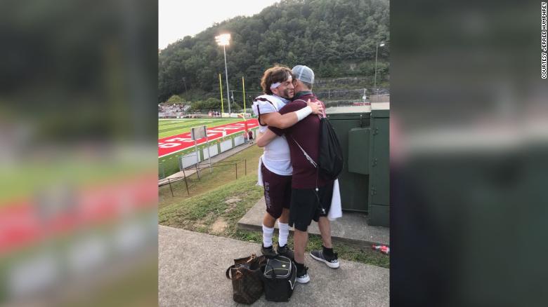 CNN's tweet photo. "Words could not be put into sentences or phrases to describe how I felt at that time... I was just so happy to see my son."

A nurse arranged for a plane to fly a dying father to see his son play football one last time. https://t.co/nsAkF6h8Rt https://t.co/dWBxPUinEe