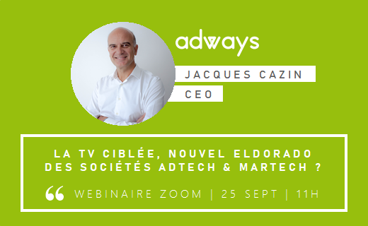 Retrouvez-nous le 25/09 à 11h pour le Webinar organisé par <a href="/Ratecard_fr/">Ratecard.fr</a> sur « La #TVsegmentée, nouvel eldorado des sociétés #AdTech &amp; #MarTech? » avec <a href="/ColombusBlue/">Colombus Consulting Blue</a>, <a href="/bouyguestelecom/">Bouygues Telecom</a> et @LiveRampFR 

🎟 Inscriptions : lnkd.in/egAWS7v