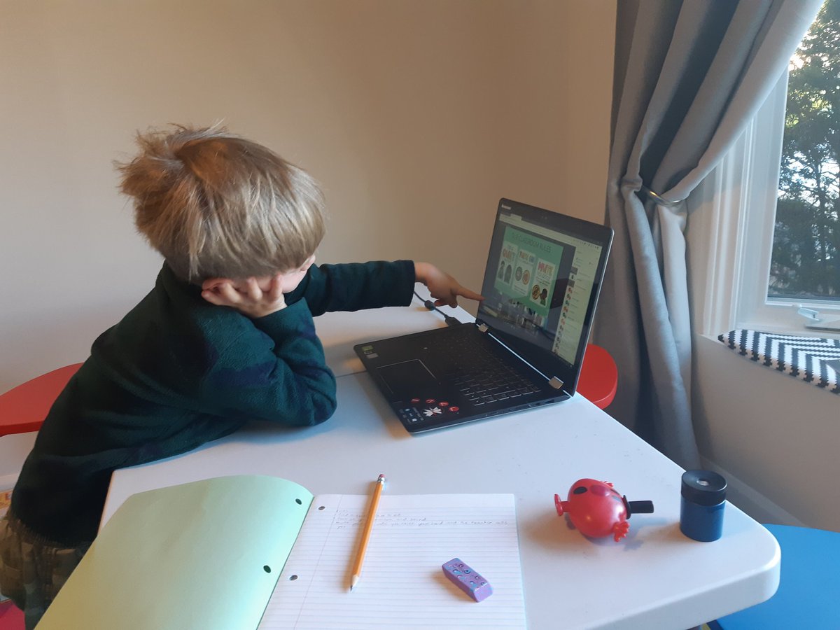 Thomas' first morning at the Ottawa Virtual School. Good luck, Thomas!