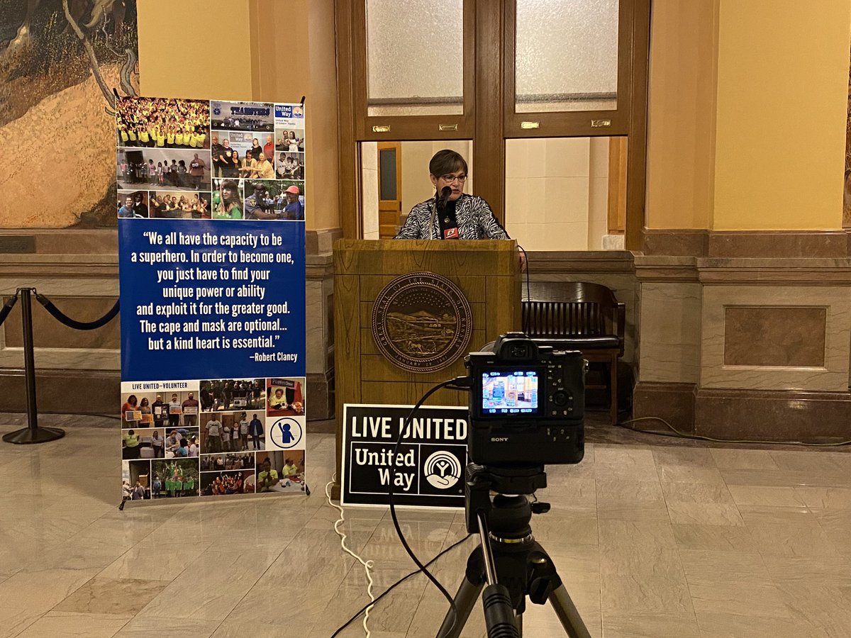 uwkawvalley's tweet photo. Thank you for joining us @GovLauraKelly! Fun fact: the Governor is a former United Way board member! #NPDOC20 #LiveUnited https://t.co/c7iZpPWGJK
