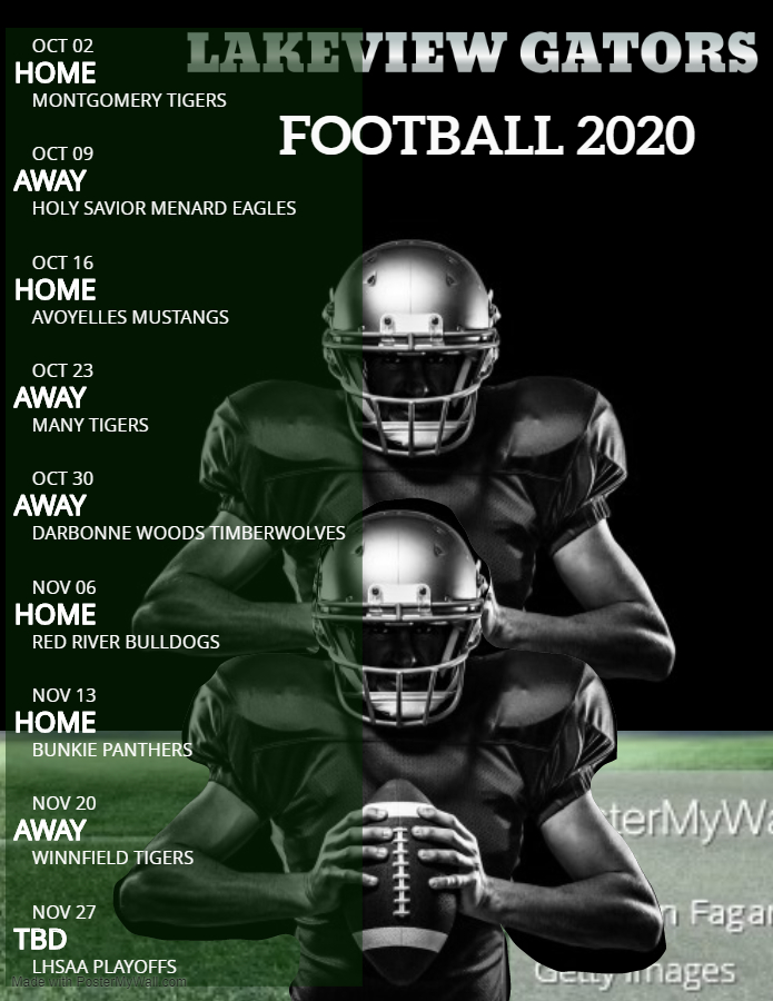 Lakeview High School has released their athletics schedule for the 2020-2021 school year. Below is their football schedule for this fall. Please visit Lakeview's website for more information. npsb.la/lakeview-high-….