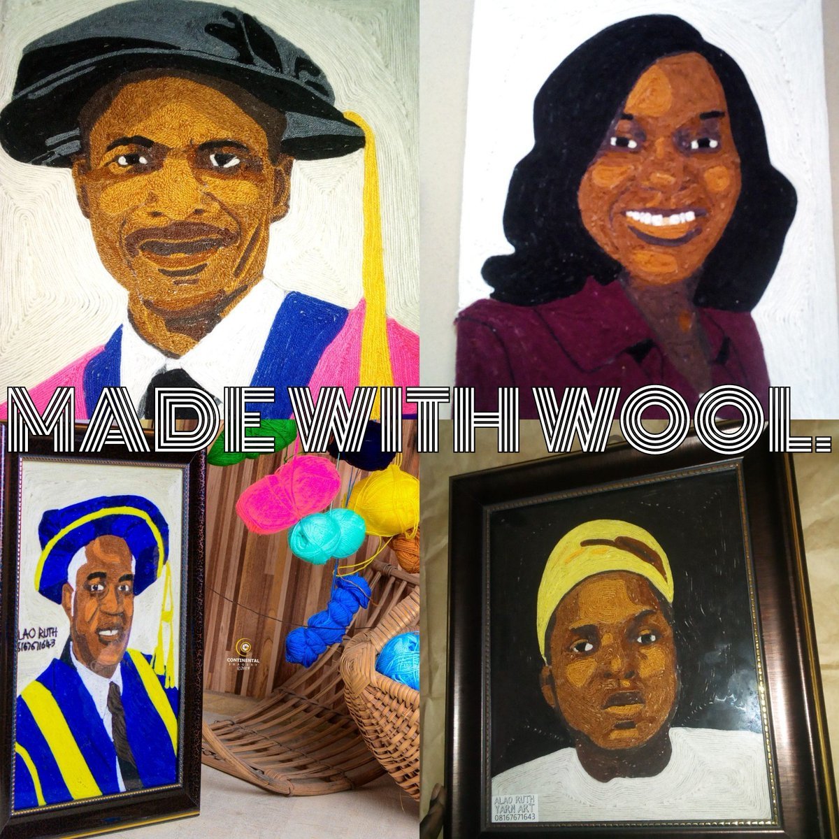 AlaoRuth2's tweet photo. Hey. I'm Alao Ruth, I make portraits with wool only.
Kindly retweet π
#YarnDesignsIt #textile #art #MadeWithWool #CocozzyDidIt https://t.co/ErwUQzFvmW