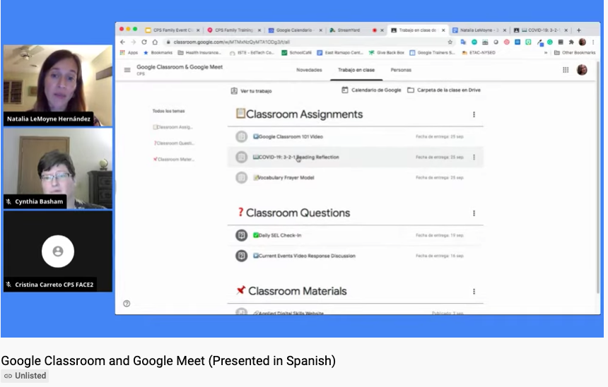 It was wonderful to work with @NataliaLeMoyne as we shared basic information about Google Classroom and Google Meet with Spanish speaking families of Chicago Public Schools.  So happy we were able to provide this support!  <a href="/GoogleForEdu/">Google for Education</a> @Five_StarTech <a href="/ChicagoCPS/">Chicago Public Schools</a>