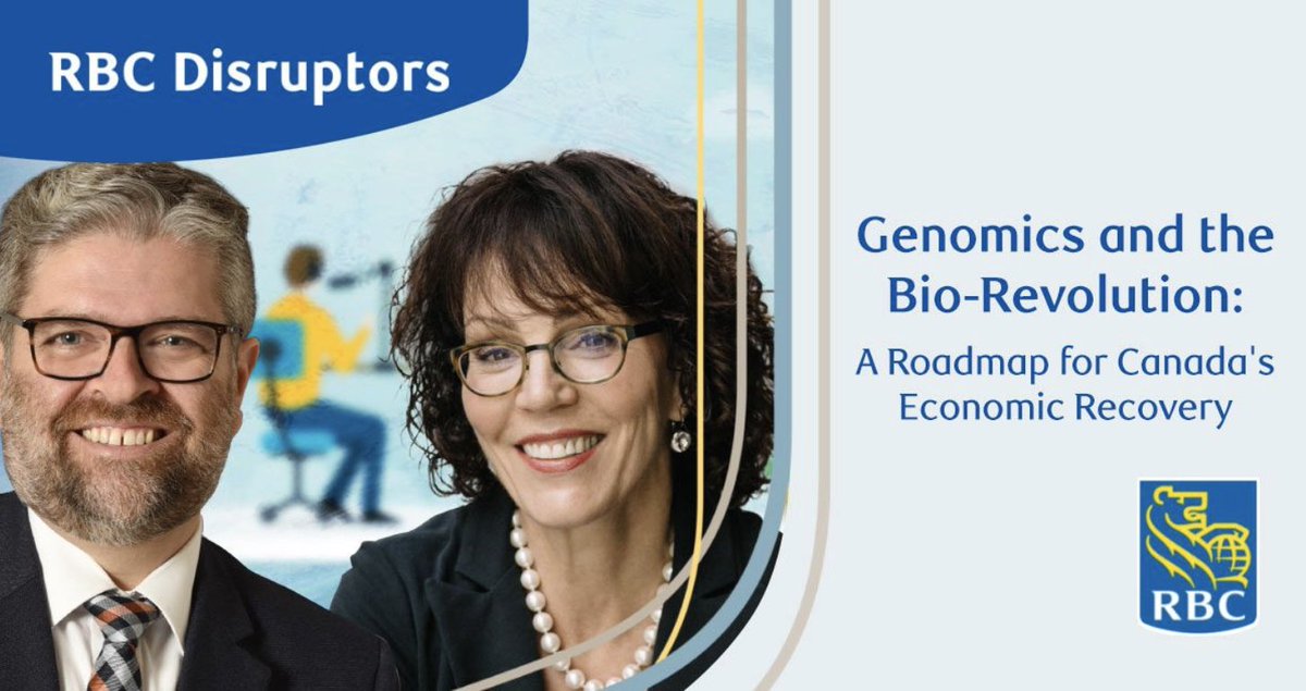 ontariogenomics's tweet photo. #ICYMI: Don't miss out on RBC Disruptors new podcast where @StackhouseJohn discussed the potential of #genomics in #BioRevolution and #economic recovery with two of Canada's top genomics experts @ONGenomicsCEO &amp; @robannan: https://t.co/tydSWMXvg0 #GreatHappensTogether #OG20 https://t.co/Vm81b2szA5