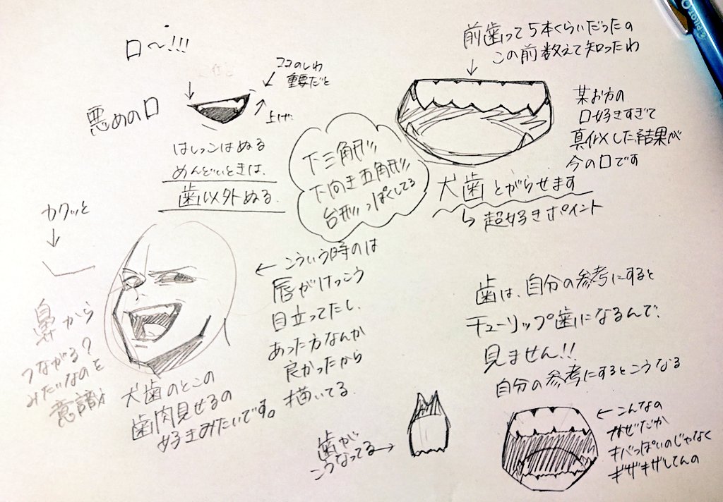 #私の絵でどうやって描いてるか知りたいところありますか 
第1弾
目と口 
