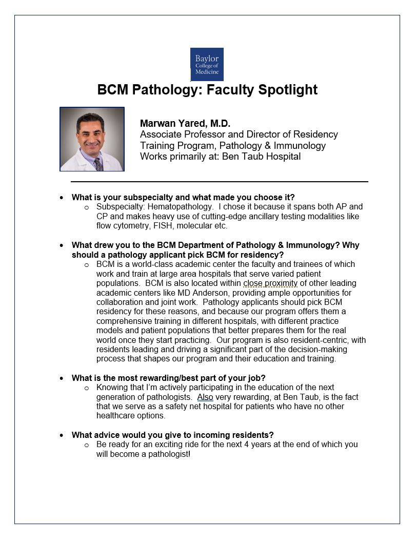 Introducing a new Friday feature: BCM Pathology Faculty Spotlights #facultyfriday. We ❤️ our wonderful attendings! This week's spotlights: clinical chemist extraordinaire Dr. Devaraj and our awesome program director Dr. Yared. #meetthefaculty #pathmatch21