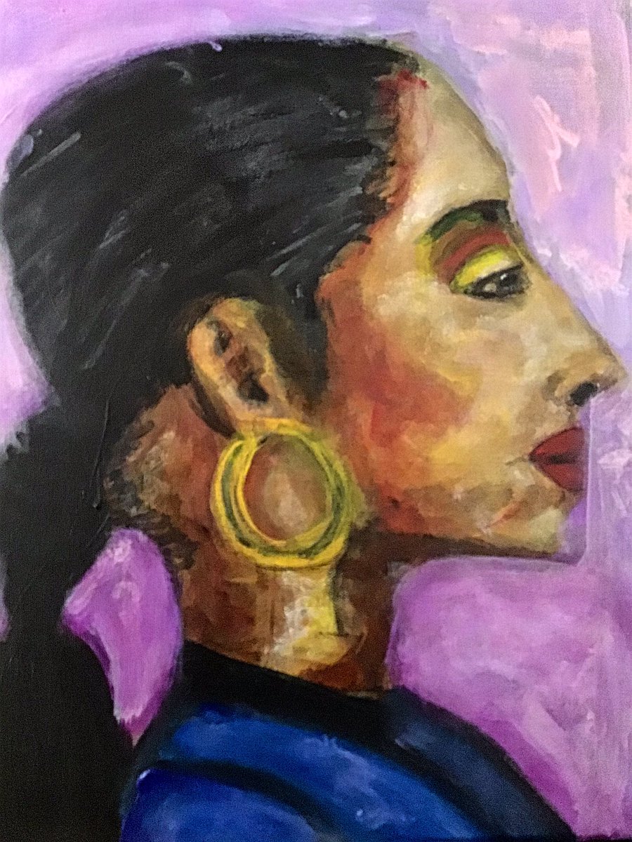 “Sade”
Acrylic and Oil-Pastel on Canvas
12”x 16”
#sade #blackmusic #blacksingers #blackartist #contemporaryart  #modernart #popart #urbanart #englishsinger #blackartgallery #sadeadu #artwork #portraitart