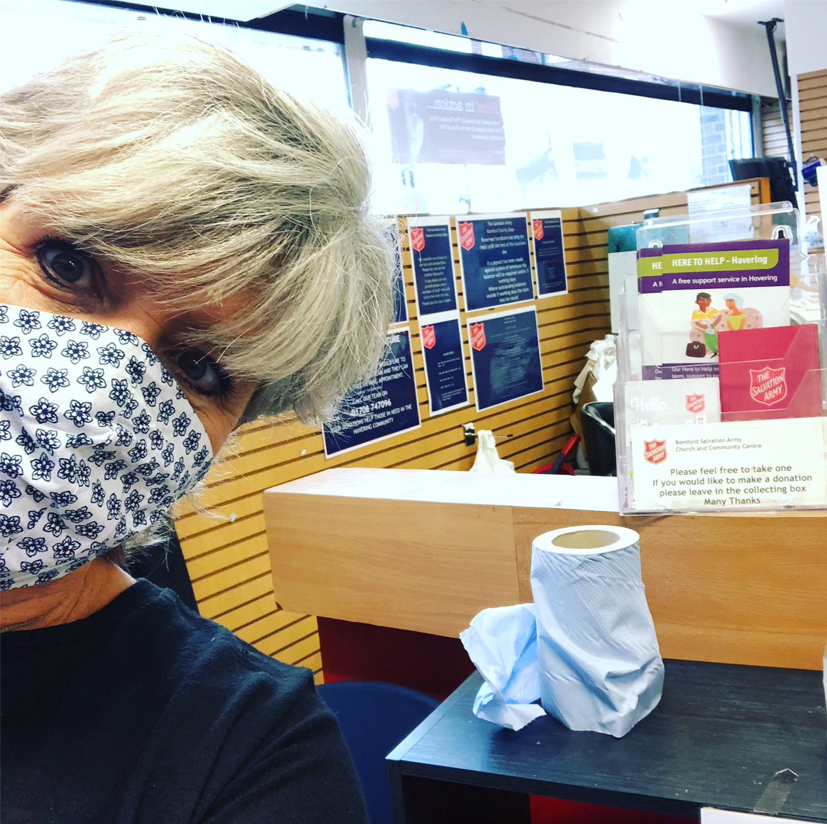 There’s a 1/2 price sale at the charity shop today - and welcome bants from Liz at the Sanitation Station! Come on down!