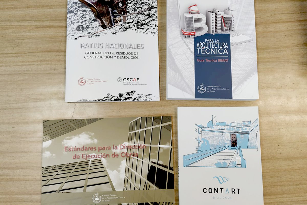 🌐🌐🌐Sorteamos este lote de cuatro libros editados por el CGATE;
📕Estándares para la DEO
📘Guía BIM Arquitectura Técnica
📒Guía RCD
📓Libro de resúmenes @CongresoCONTART 2020

¿Cómo participar?
1️⃣Seguirnos
2️⃣Hacer RT a este tuit
📢Tienes hasta el 25 de septiembre