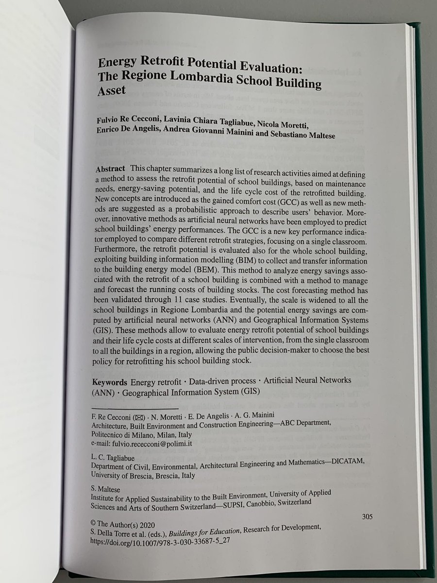 frececco's tweet photo. Today I received the hard copy of “#Buildings for #Education”. There’s a chapter collecting some years of research on the topic I did with fantastic people like @SebaMaltese @laviniachiara @enricodeangelis @NicolaNcla 
Thank you guys, I enjoyed the journey
https://t.co/8Clu28e02H https://t.co/AxyQB9PKmt