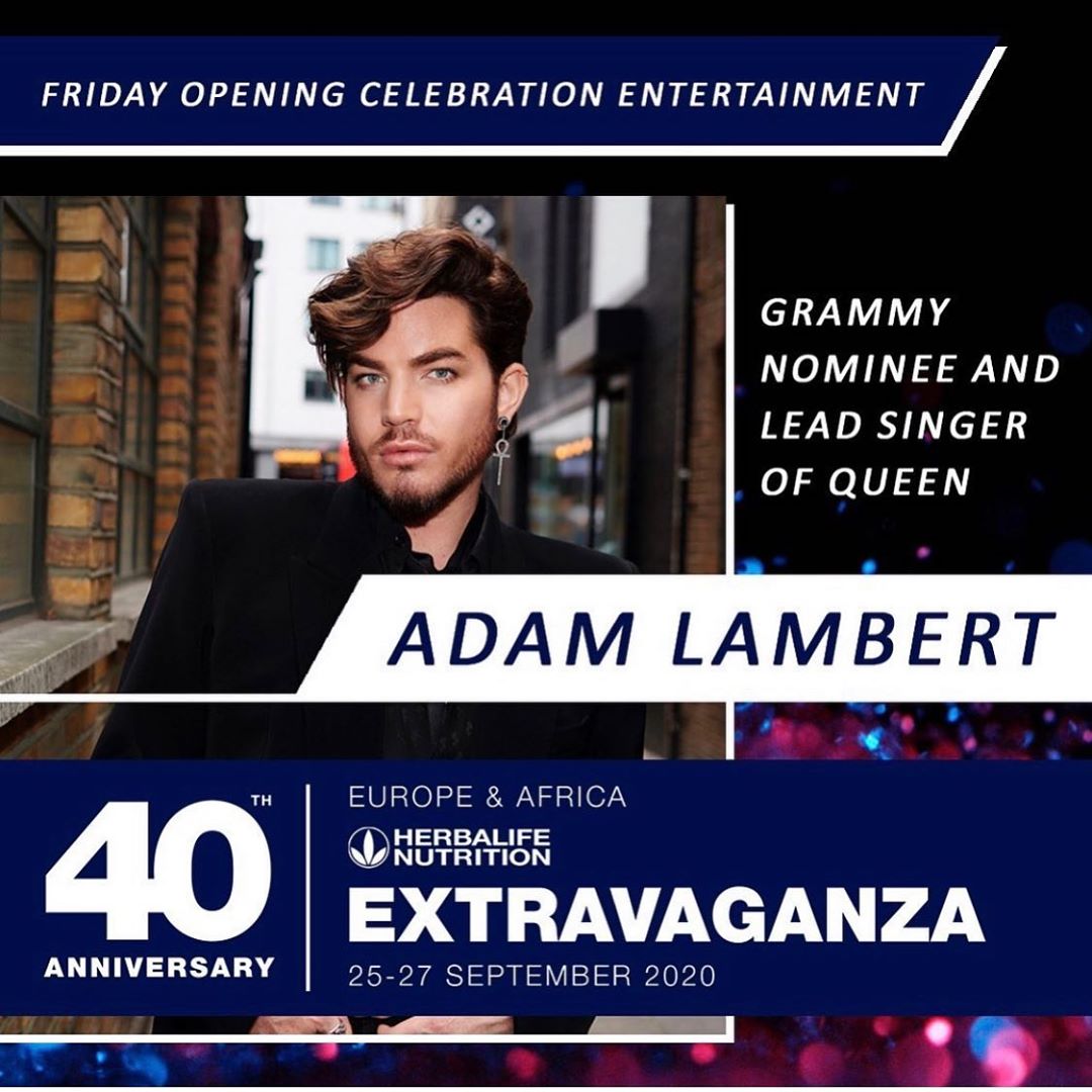 4Gelly's tweet photo. NEW EVENT/PERFORMANCE @adamlambert at H erbal L ife VIRTUAL event Sept 25/ it's a PRIVATE event that was supposed to be held in Stockholm &amp; going virtual this year .I got a reply "herbal life members in Europe and Africa" SO MEMBERS ONLY
https://t.co/14kVmFG6C3 https://t.co/FestUHiV0L