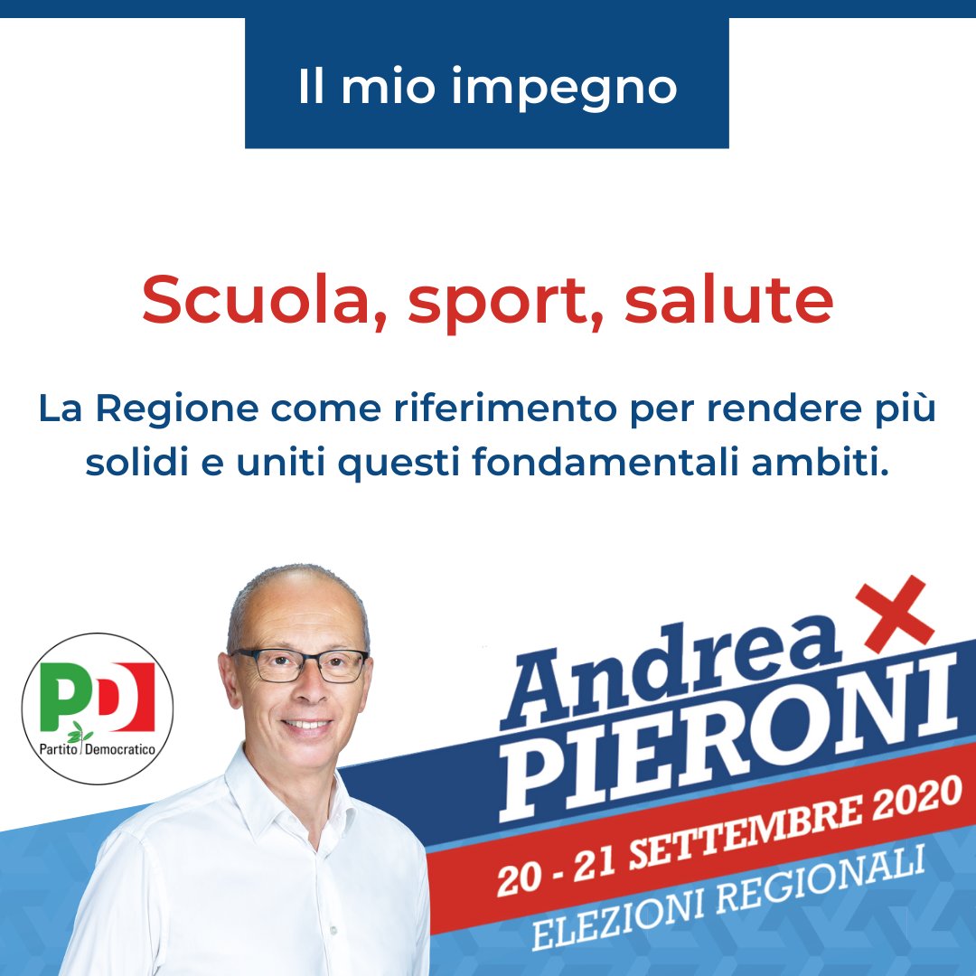 AndreaPieroniPi's tweet photo. SCUOLA, SPORT, SALUTE
▻ La Regione come riferimento per rendere più solidi e uniti questi fondamentali ambiti.
_________
#pisa #elezioniregionali2020 #elezioniregionali2020toscana https://t.co/DgxMB1wAmH