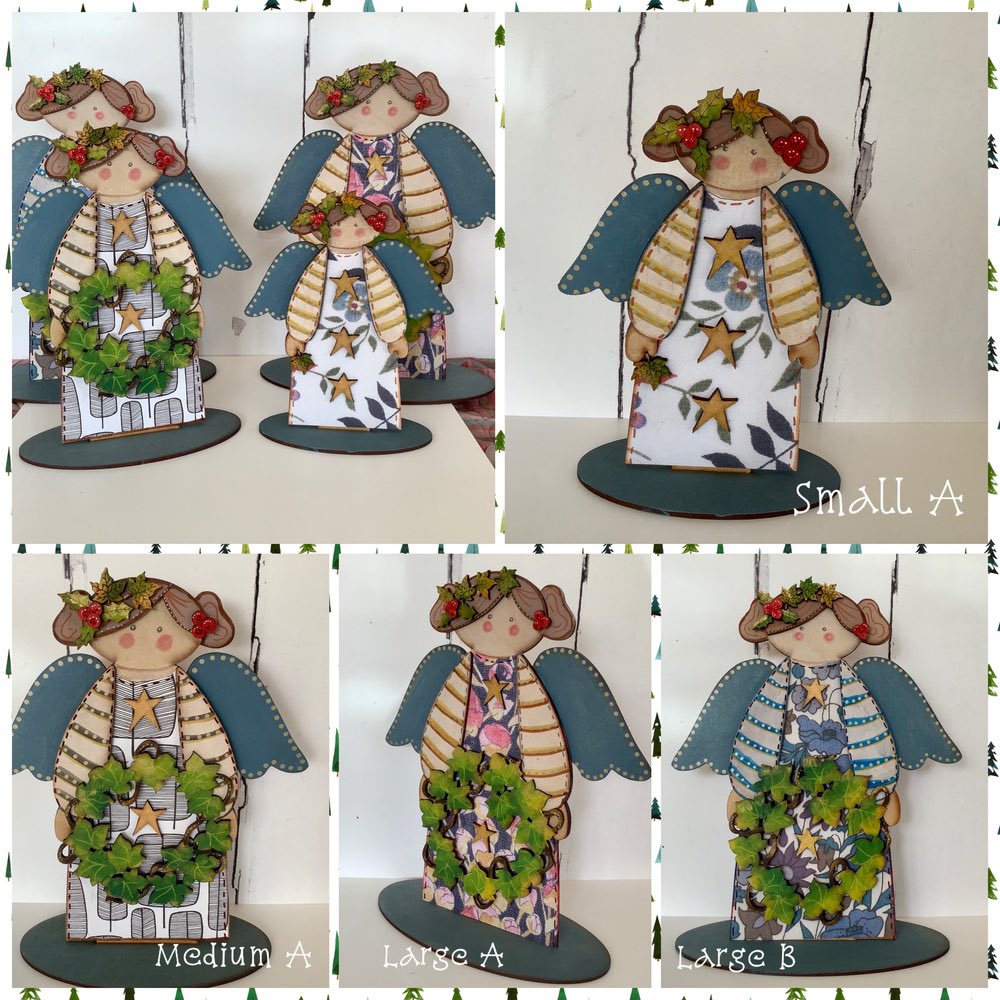 SixpennyStudio's tweet photo. Wood painted & decorated angels in 3 sizes, freestanding but can be flat packed away Something to bring out every year to celebrate https://t.co/sVL6vPmdCp #tbch @britishcrafthouse #woodangel #primdecor https://t.co/k3Ks1ruYvS